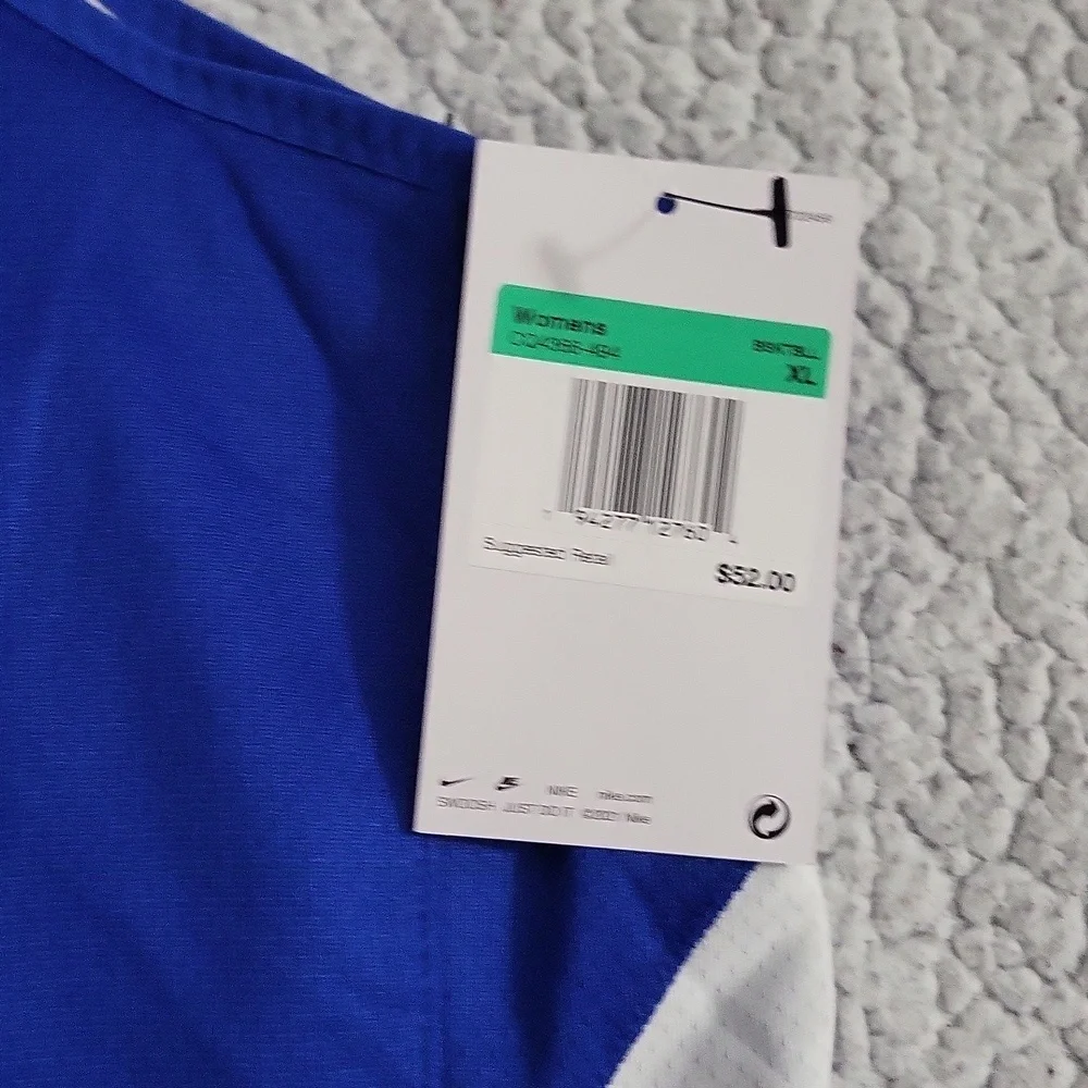 Nike Royal Blue and White Sports Tank